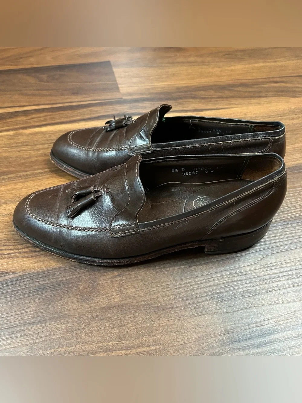 Vintage Florsheim imperial Dark Brown Leather Tassel Loafers